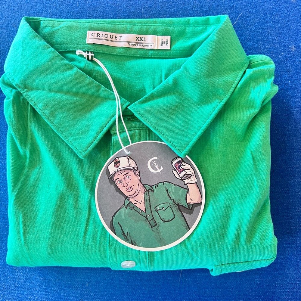 Criquet Green Polo Shirt Vibrant Cotton Blend